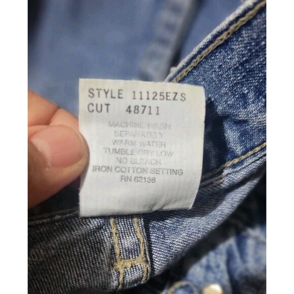 Vintage Y2K Guess Embroidered Mid Rise Wide Leg Jeans Size 28 Made in USA Cotton - Picture 5 of 16